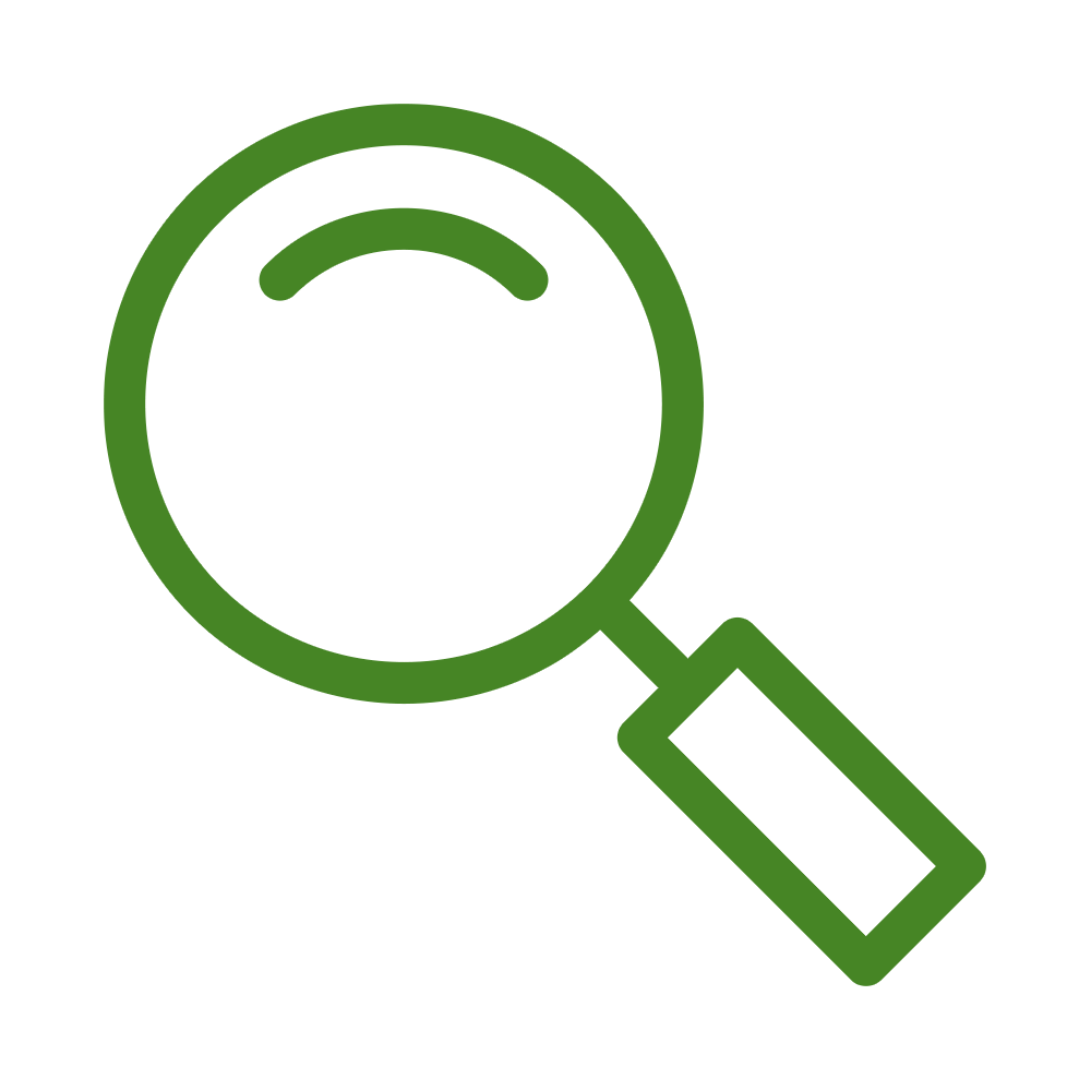 Magnifying glass icon, symbol of the selection process