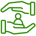 icon representing a person within two hands